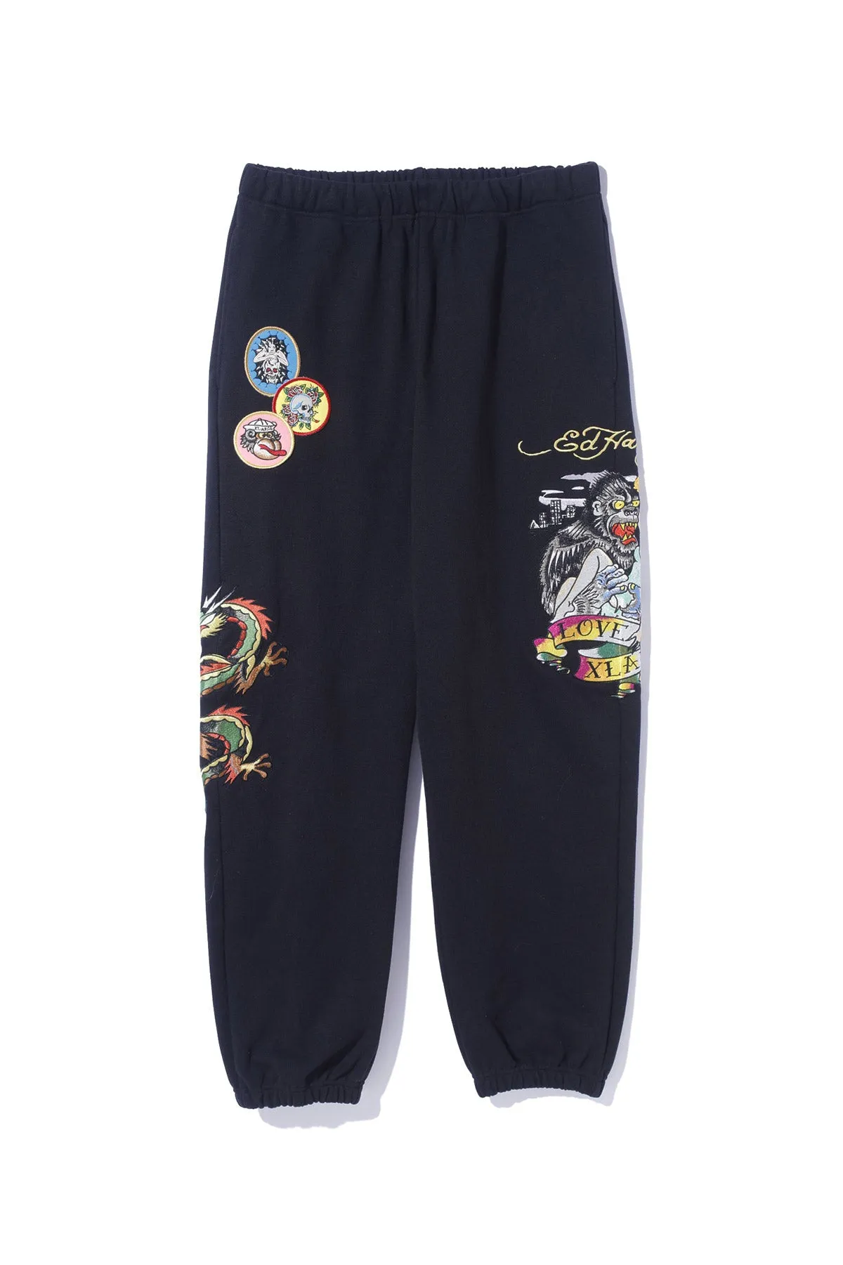 XLARGE x ED HARDY TRACKPANTS - BLACK