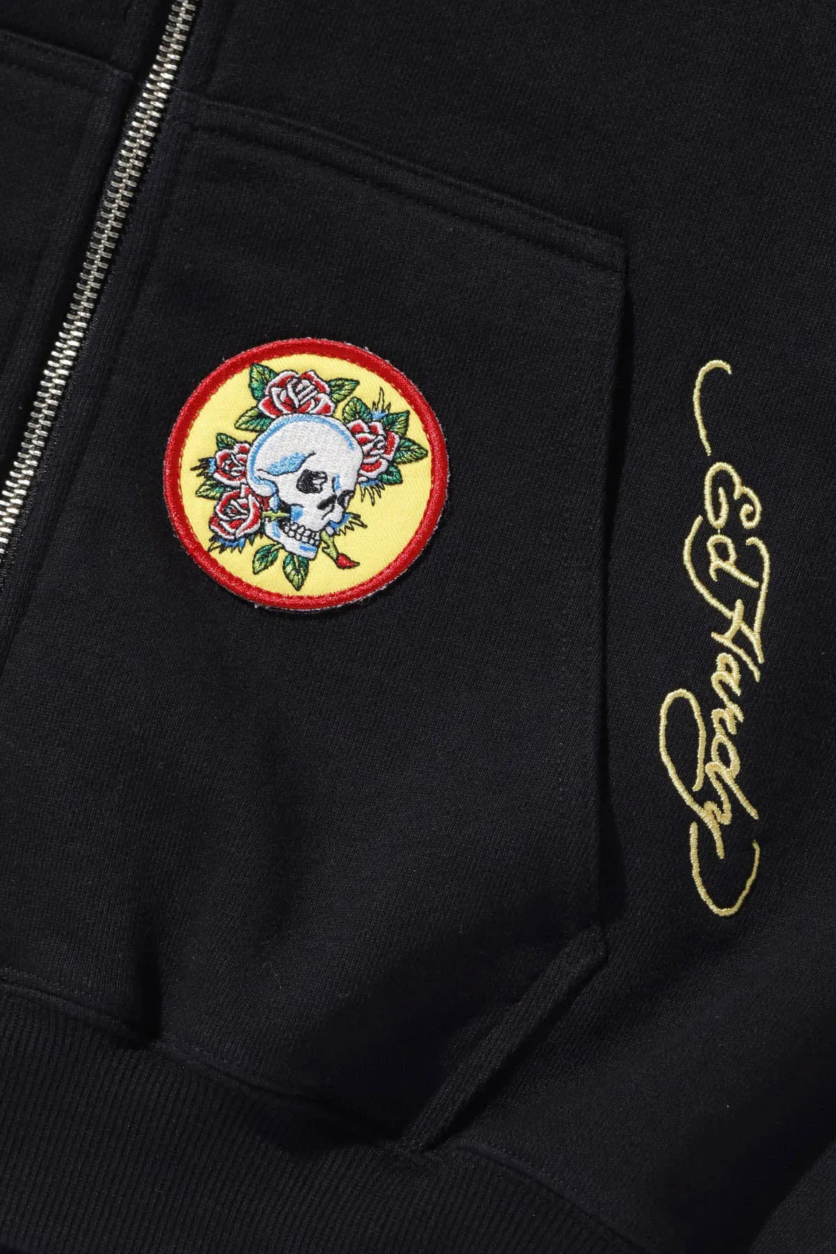 XLARGE x ED HARDY ZIP THROUGH HOODIE - BLACK