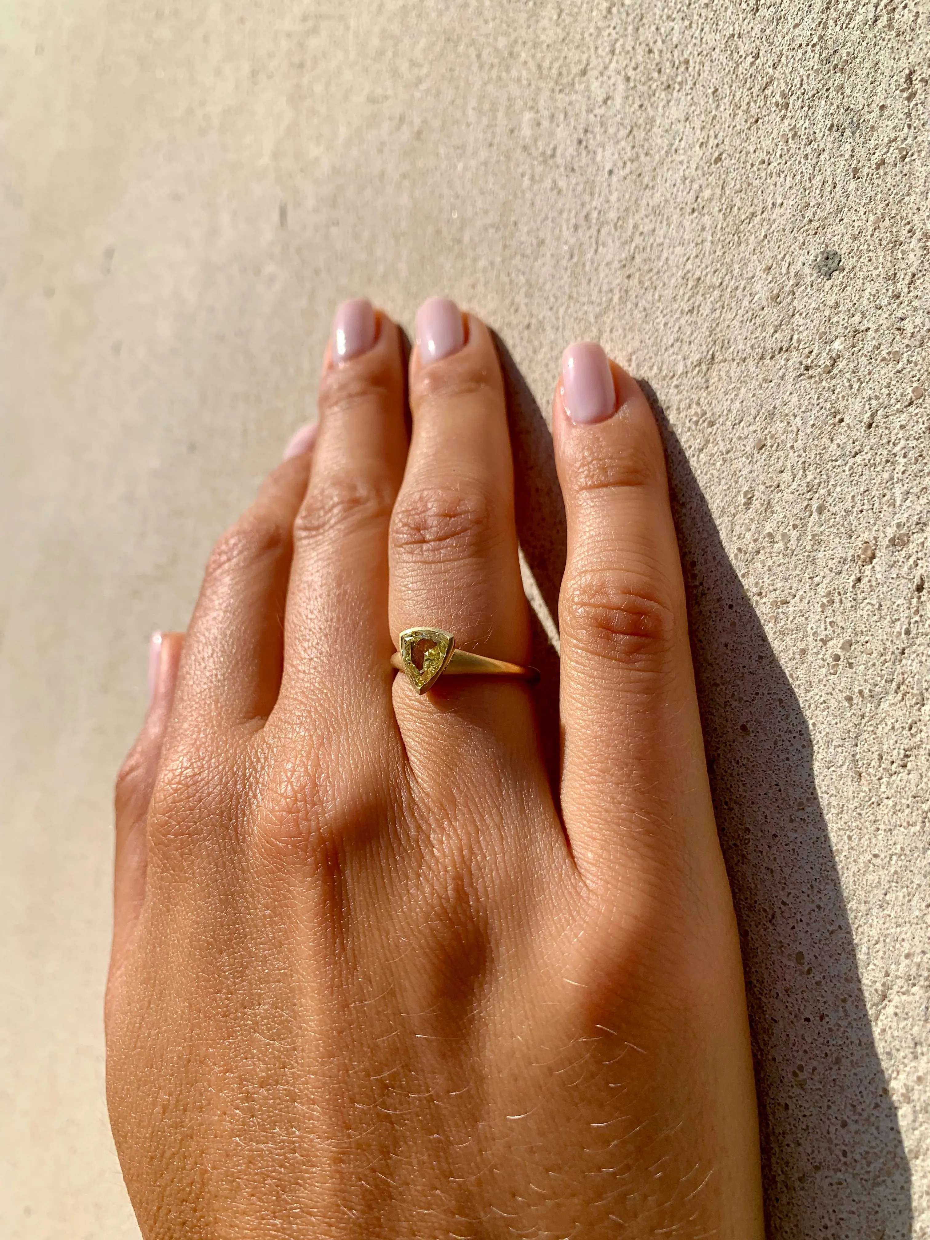 Yellow Triangle Fancy Ring