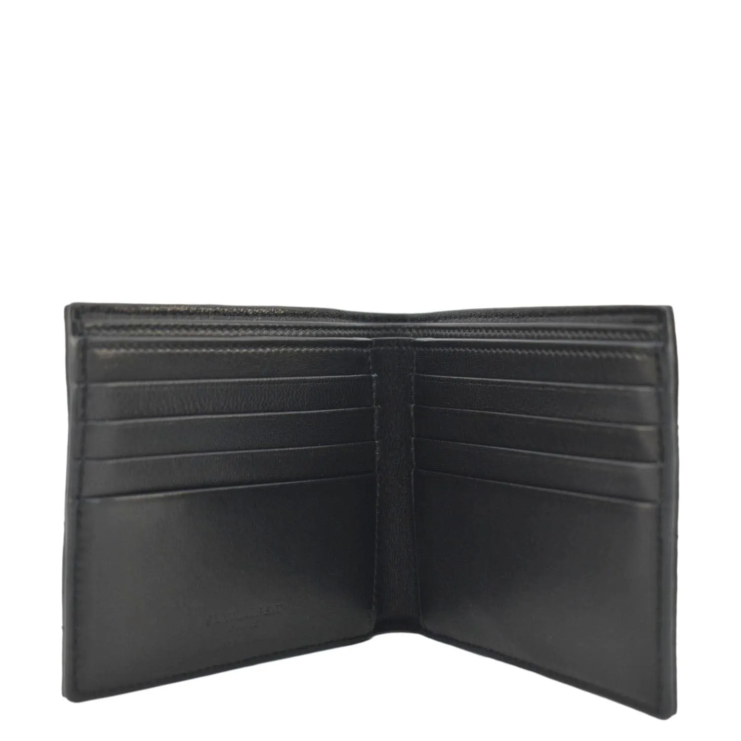YVES SAINT LAURENT Leather Men's Bifold Wallet Black